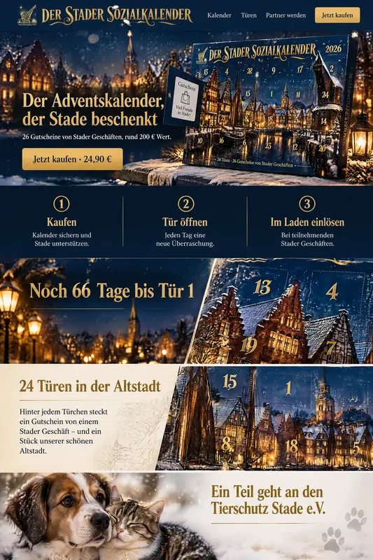 Startseite mit geöffneter Tür im Kalender