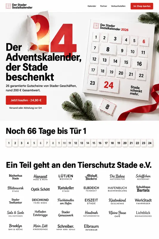 Startseite mit aufgerissener 24