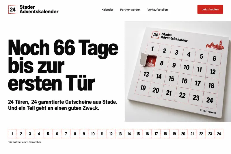 Frühe Skizze der Startseite